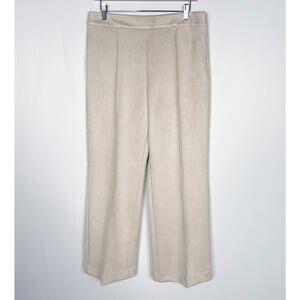 New Ann Taylor 12P Pink Faux Suede Side Zip Straight Leg Pant Trousers Empire